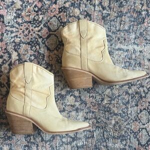 Dolce Vita Cream Western Ankle Boots